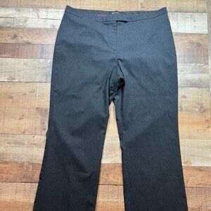 Lane Bryant Charcoal Gray Flat Front Wide Leg Trousers size 24 Tall